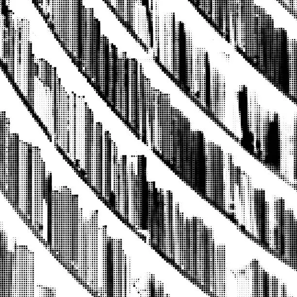 Vector illustration of Abstract duotone image of bookshelf