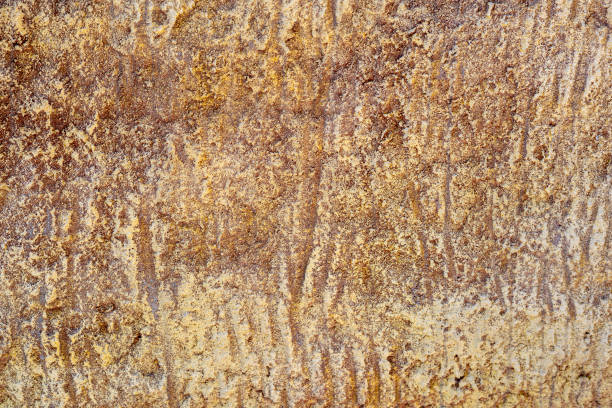 brown plaster wall, patterned background, indented protruding texture - color image solid brown bumpy imagens e fotografias de stock