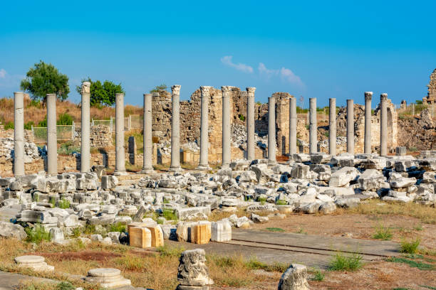 istock Ruins of ancient Side in south Turkey 1340587677
