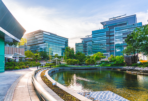 Corporate building in financial district