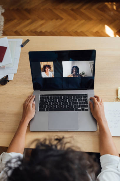istock Unrecognizable Business Woman Talking on Video Call 1340589259
