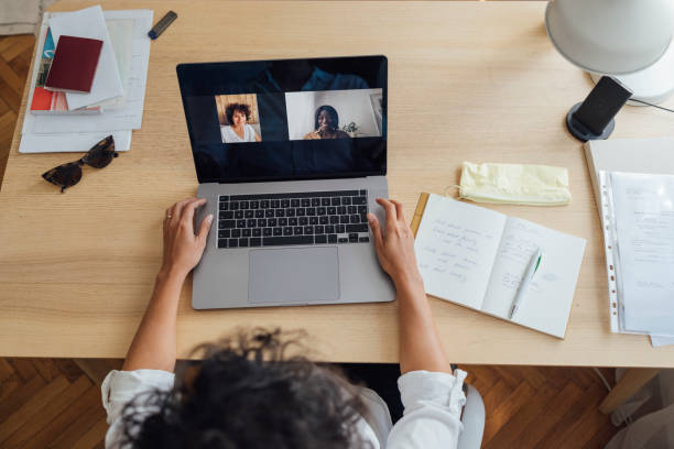 istock Unrecognizable Business Woman Talking on Video Call 1340589274