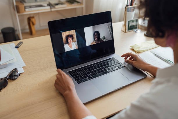 istock Unrecognizable Business Woman Talking on Video Call 1340589365