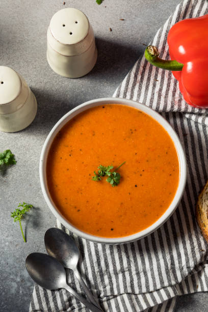 istock Healthy Homemade Red Bell Pepper Soup 1340589405
