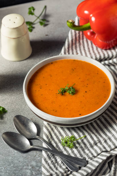 istock Healthy Homemade Red Bell Pepper Soup 1340589416
