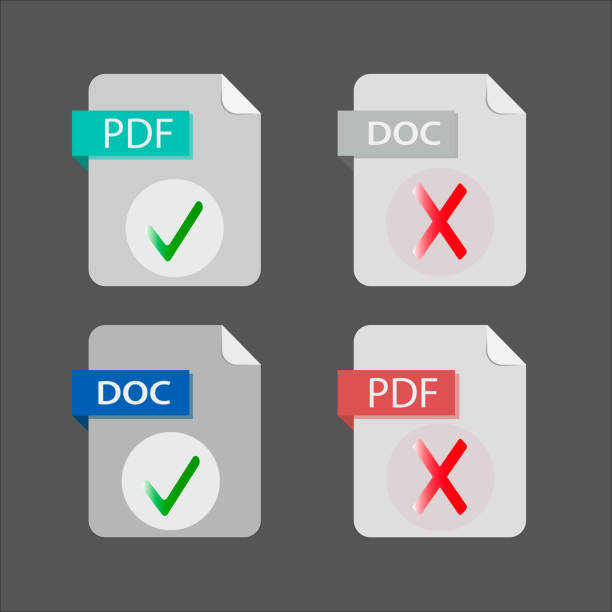 плоский дизайн с pdf-файлами скачать документ, значок, набор символов, иллюстрацию элемента векторного дизайна - file extension stock illustrations