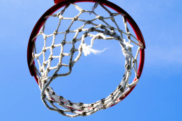istock basketball hoop on blue sky background, concept 1340593276