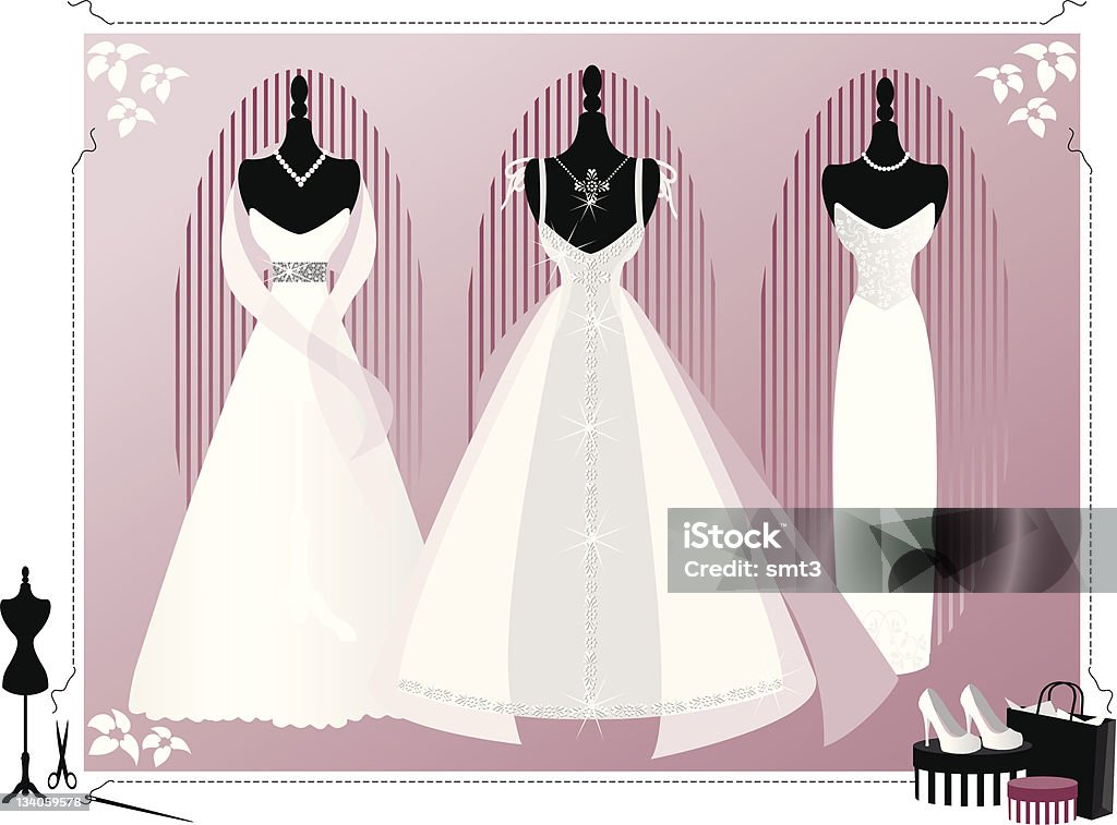 Vestidos de boda - arte vectorial de Boda libre de derechos