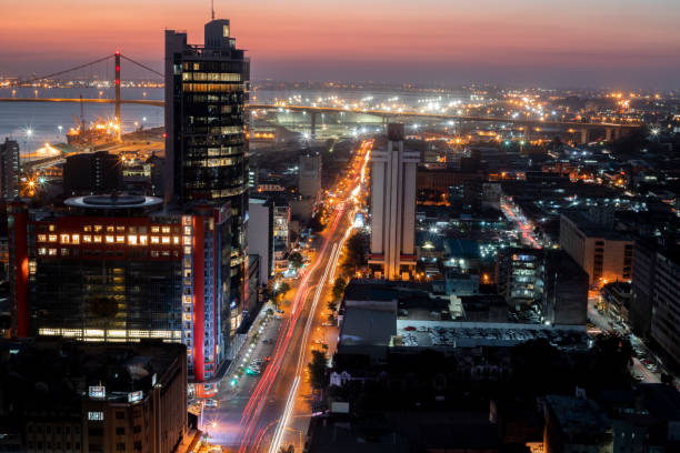 Night city Maputo Mozambique mozambique stock pictures, royalty-free photos & images