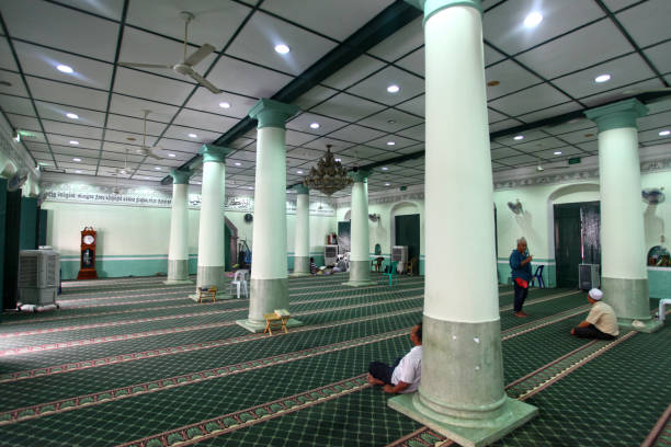 The main area inside the Masjid Jame (Chulia)  Mosque on South Bridge Road in Chinatown, Singapore