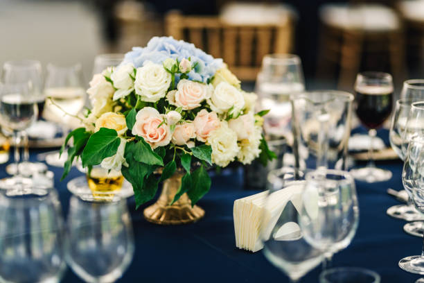 istock Hydrangea and roses floral wedding decoration. 1340604460
