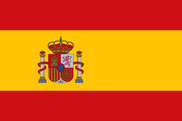 испания флаг европы - испанский флаг stock illustrations