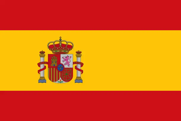 Vector illustration of Spain Europe Flag