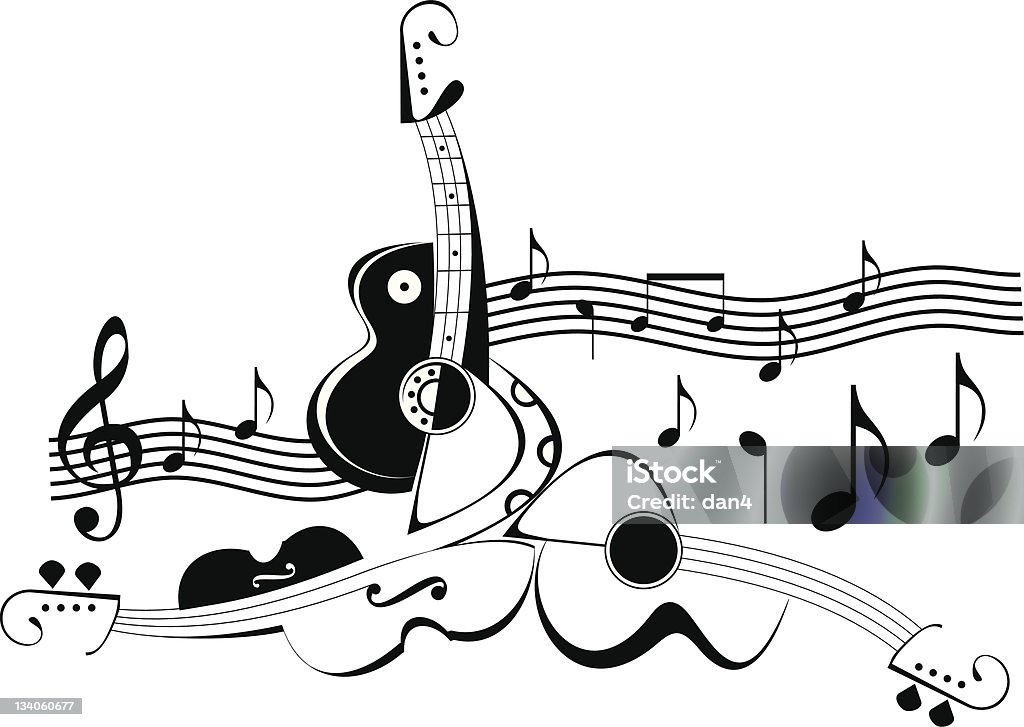 Música-Ilustración vectorial abstracto - arte vectorial de Violín libre de derechos