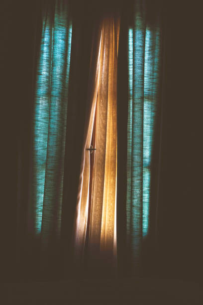 istock Bedroom curtains closed in daytime. 1340607647