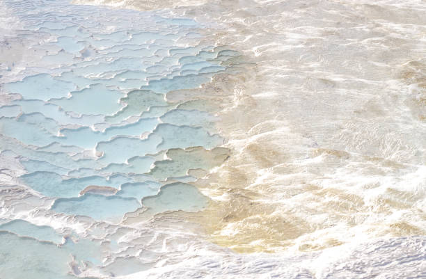istock Texture with abstract pattern in pastel colors. Travertine pamukkale 1340609121
