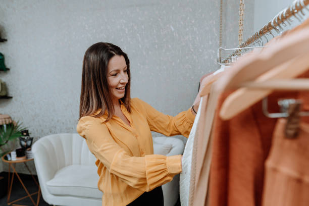istock Woman buying clothes 1340611735