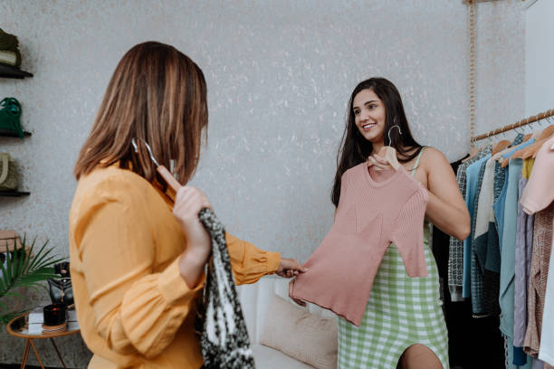 istock Woman buying clothes 1340611766