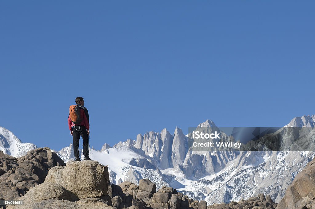 beauty in nature A man inspired by the mountains  Adventure Stock Photo