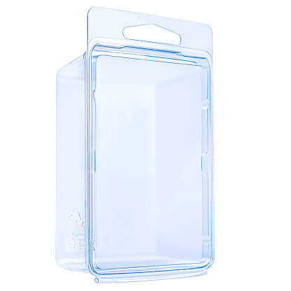 Clamshell package, Clear Plastic Blister Box, Empty transparent plastic container isolated on white background with clipping path