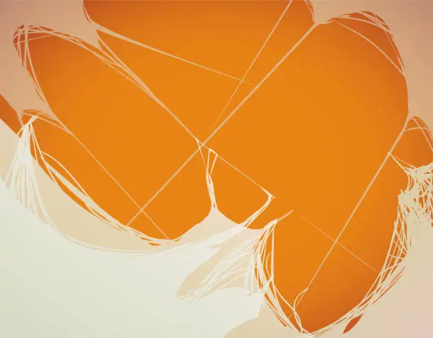 Vector illustration of Spider Web Design over Orange Background
