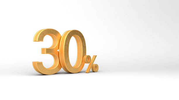istock 30 golden numbers with percent. 1340634662