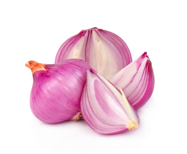 Premium Photo  Red shallots isolated on white background