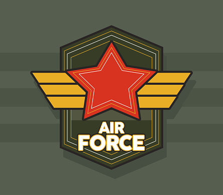 red star and golden wings airforce emblem