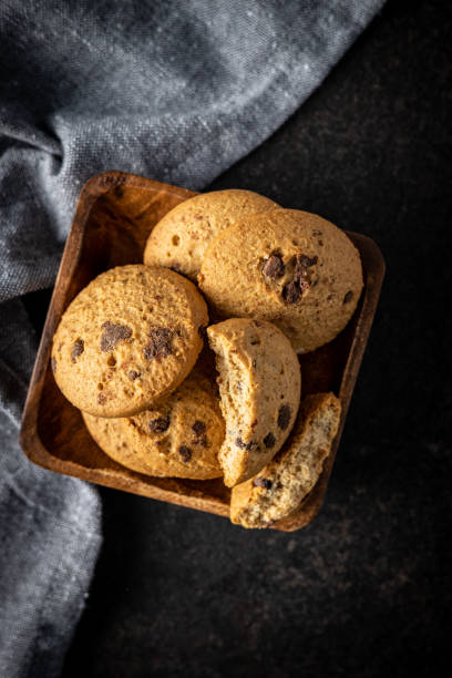 istock Sweet chocolate cookies. Tasty biscuits. 1340644441