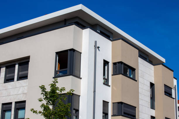 istock Modern apartment building in urban style 1340651715