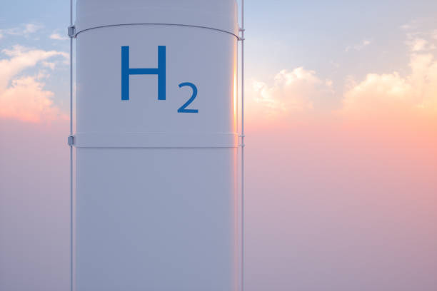 Hydrogen Storage Tank In Renewable Energy With Sky View Background Hydrogen Storage Tank In Renewable Energy With Sky View Background hydrogen power stock pictures, royalty-free photos & images