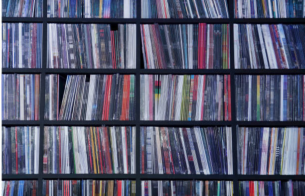 istock background. shelves with music discs records 1340655960