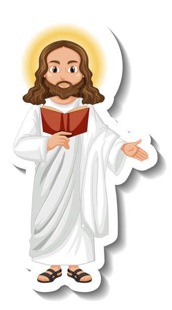 Jesus Christ cartoon character sticker on white background 2939872 Vector  Art at Vecteezy