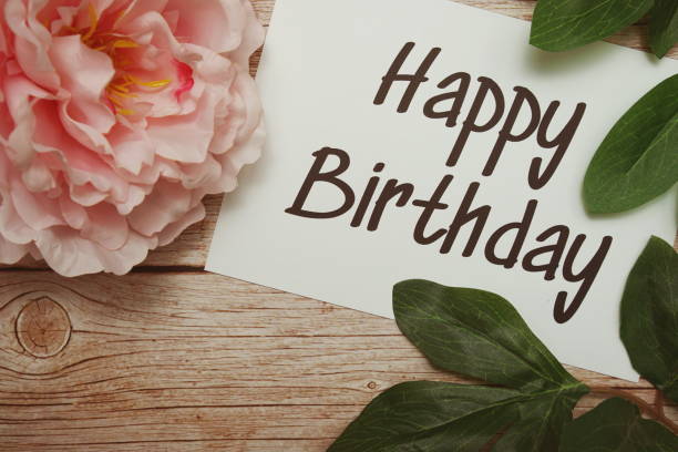 istock Happy Birthday typography text on wooden background 1340660747