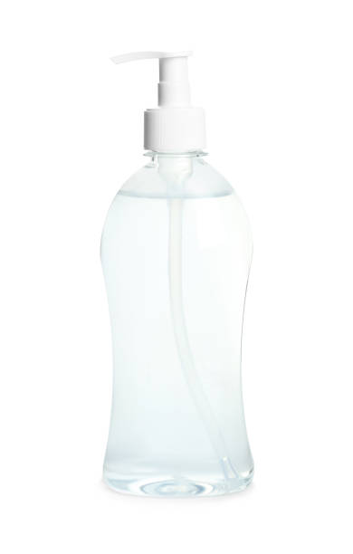 istock Dispenser bottle with antiseptic gel isolated on white 1340660891