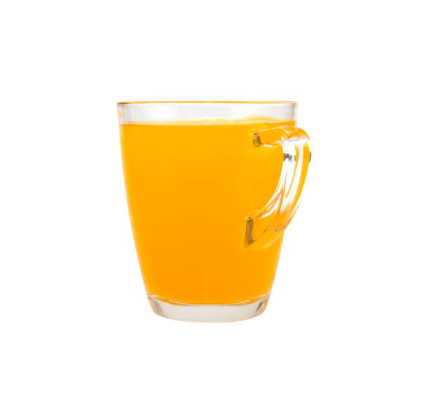 istock Orange juice glass, isolated on white background 1340662005