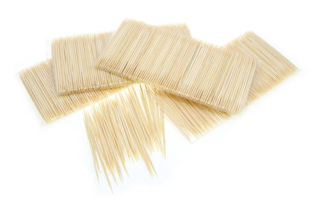 istock Toothpicks made from natural bamboo isolated on white background 1340662028