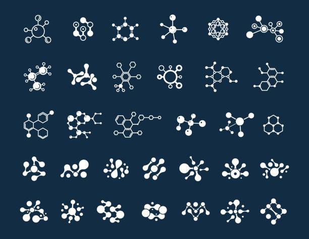 Molecules collection. Chemistry elements, different molecule. Science or education vector elements vector art illustration
