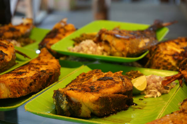 istock Baked fish with lemon slice at the restaurant 1340666056