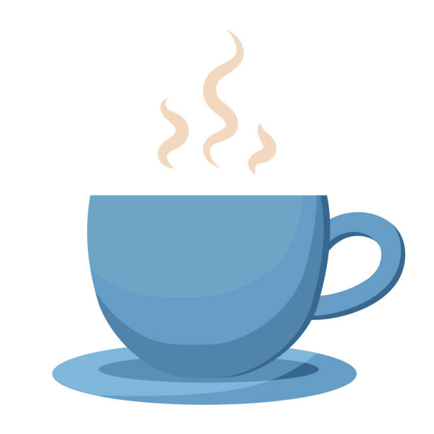 Vector tea cup with saucer, delicate blue kitchen porcelain, breakfast utensils, eco friendly cozy home concept, hand drawn vector illustration. Vector tea cup with saucer, delicate blue kitchen porcelain, breakfast utensils, eco friendly cozy home concept, hand drawn vector illustration blue cup stock illustrations