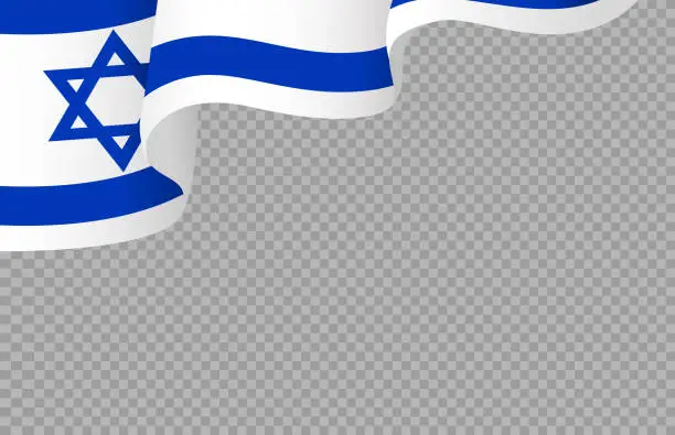 Vector illustration of Waving flag of Israel isolated  on white or transparent  background,Symbol of Israel,template for banner,card,advertising ,promote, vector illustration top gold medal sport winner country