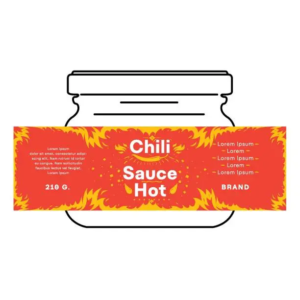 Vector illustration of Chili sauce logo label badge