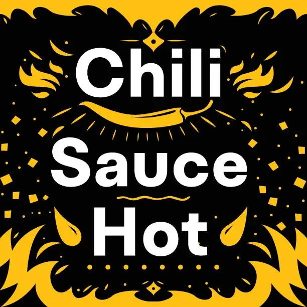Vector illustration of Chili sauce logo label badge