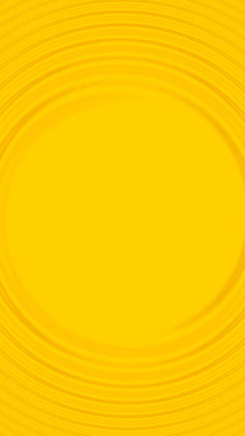 Abstract bright yellow background with lines. Empty circle in center for your text. Copy space. Art trippy digital backdrop. Curved shapes illustration. Luxury geometric style. Vibrant banner. Flyer.