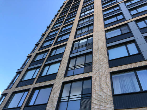 istock Modern real estate, residential apartment building with panoramic windows 1340679842