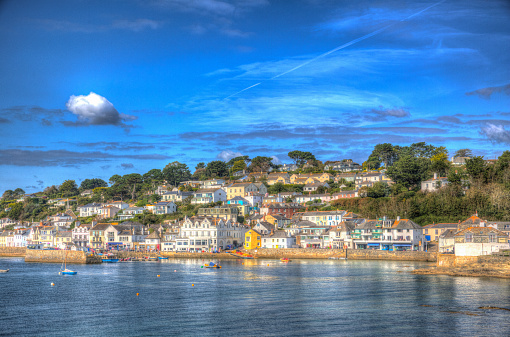 St Mawes Cornwall harbour Roseland Peninsula England UK colourful HDR
