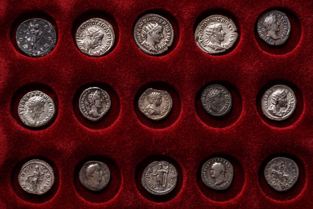 istock Numismatics.Authentic silver denarius, antoninianus of ancient Rome. A collector holds an old coin.Ancient coin of the Roman Empire 1340683358
