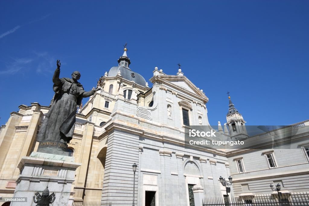 Madrid Cathedral Madrid Almudena Cathedral - beautiful church in Spain. Architecture Stock Photo