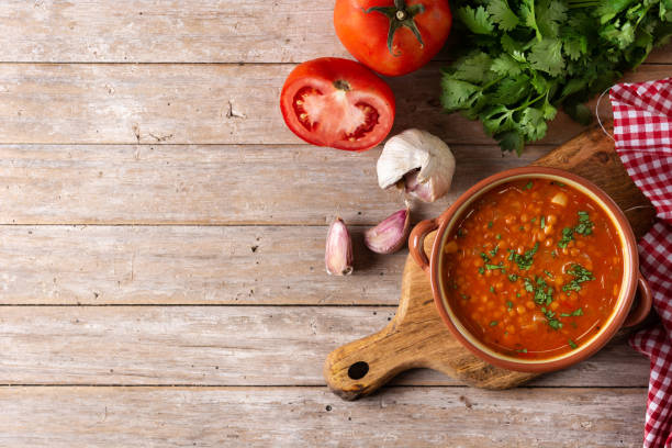 istock Red lentil soup in bowl 1340688052