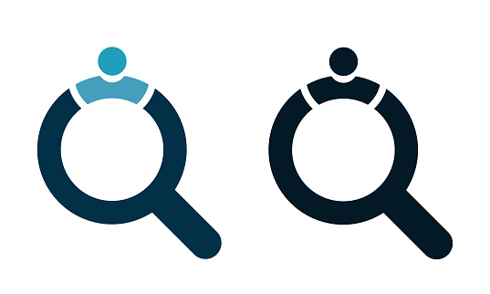 Find creative people logo, search job symbol, recruitment people icon design. Vector illustration